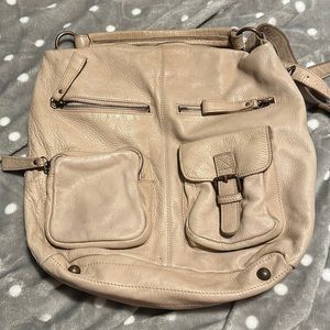 Tan all leather Crossbody bag